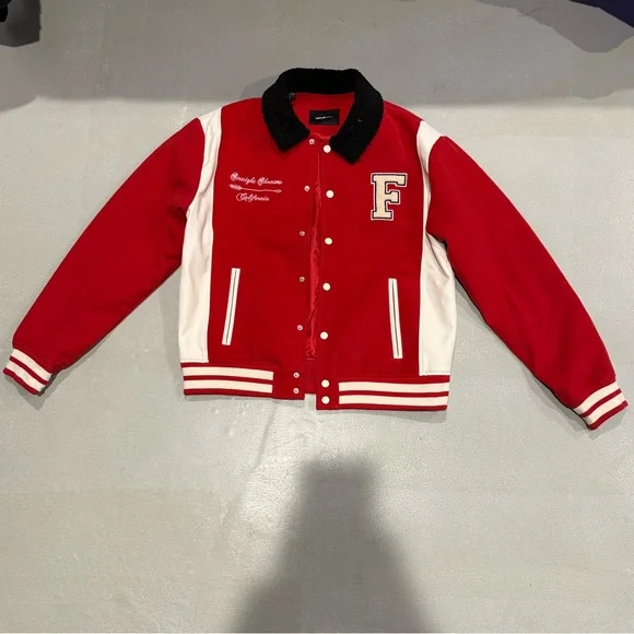 Fashion Nova Red and White Archery Club Jacket - Picture 2 of 6